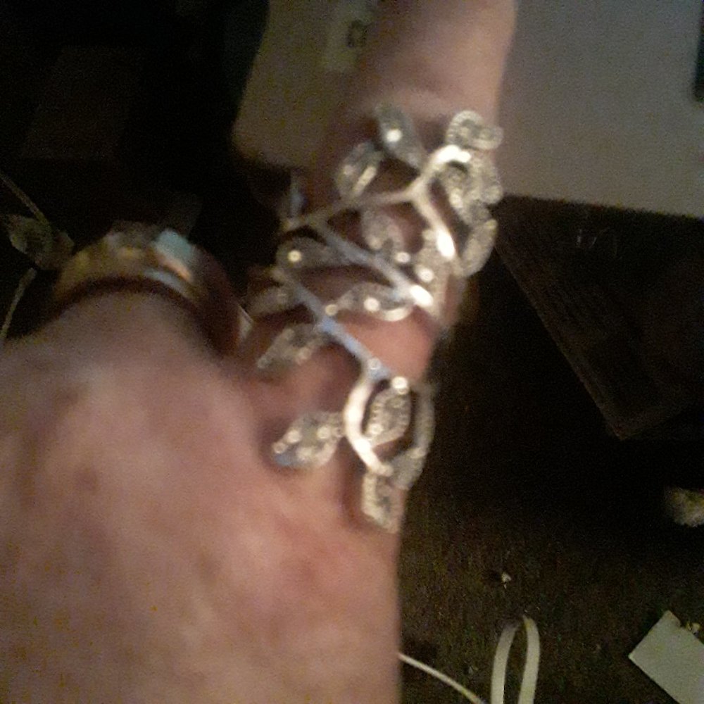 Leaf Open Cut Knuckle Ring Silver Comfortable Rin… - image 1